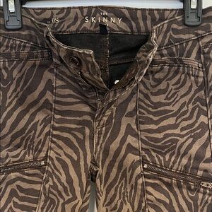 The Skinny Zebra Print Skinny Pants - Brown & Dark Brown